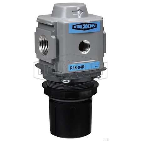 Dixon Wilkerson by 1 Series Self-Relieving Standard Compact Regulator without Gauge, 1/2 in NPT/BSPP-G R18-04R